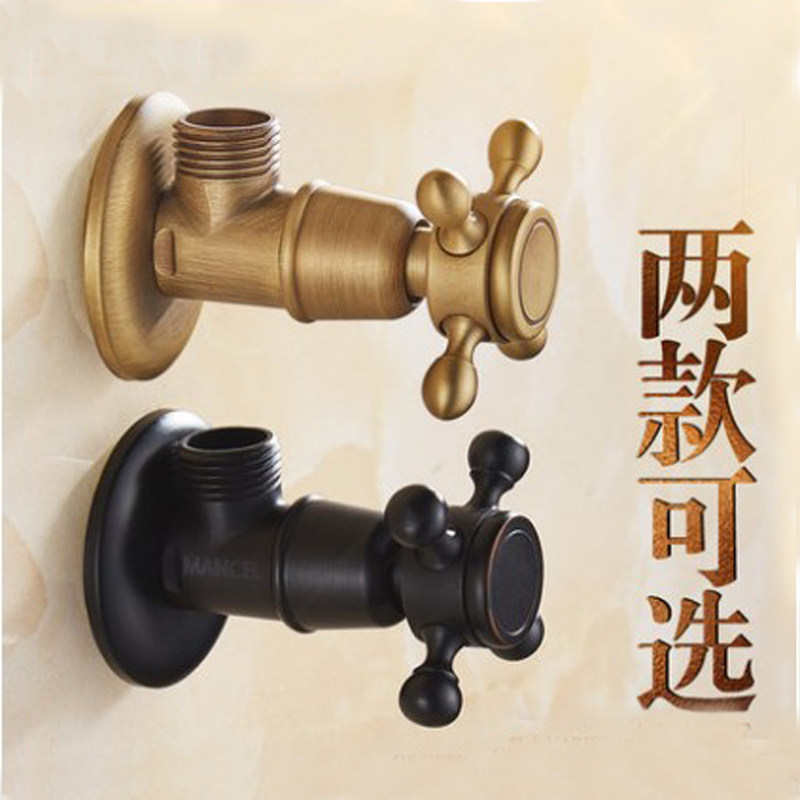 全铜欧式黑古铜仿古三角阀单冷阀门截止阀铜阀冷热菜盆冷热水马桶,家装主材,角阀,淘宝优惠券,粉丝福利购,淘宝优惠卷