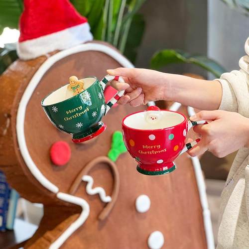 圣诞创意陶瓷马克杯高颜值家用情侣喝水杯子女生圣诞送礼物伴手礼