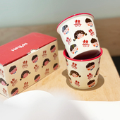 喜字可爱卡通小人物情侣手握陶瓷马克杯高颜值新婚礼物伴手礼精致