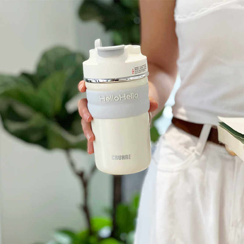 咖啡保温杯女生高颜值吸管水杯新款办公室便携316不锈钢双饮杯子