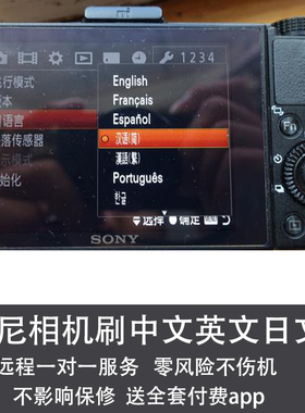 适用索尼相机刷中英文刷菜单改加语言A7C2/M3/A5/A6000/NEX/黑卡