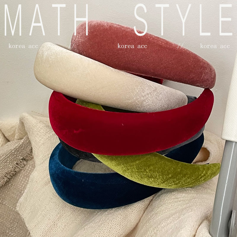 金丝绒布艺发箍宽版压发头箍