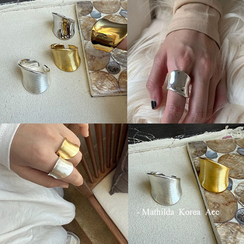 韩版简约不规则磨砂拉丝戒指