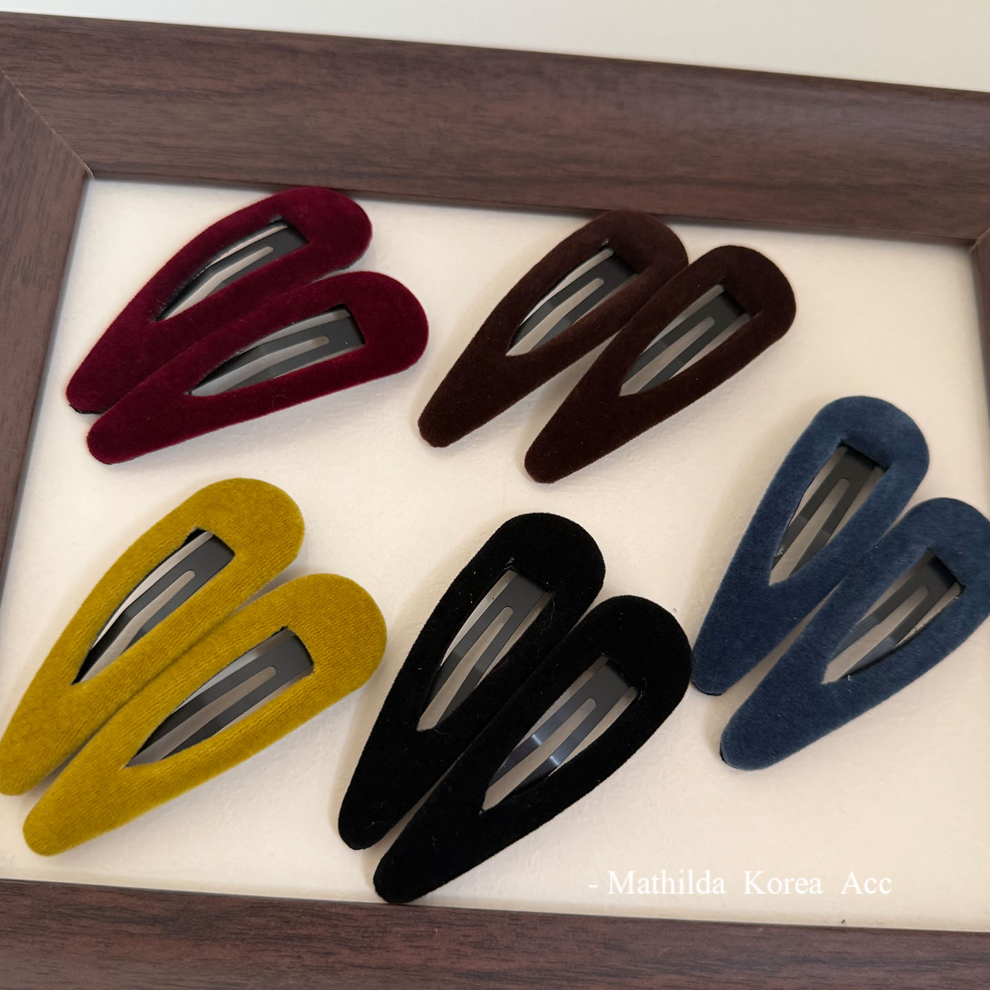 MATHILDA秋冬新款丝绒水滴BB夹