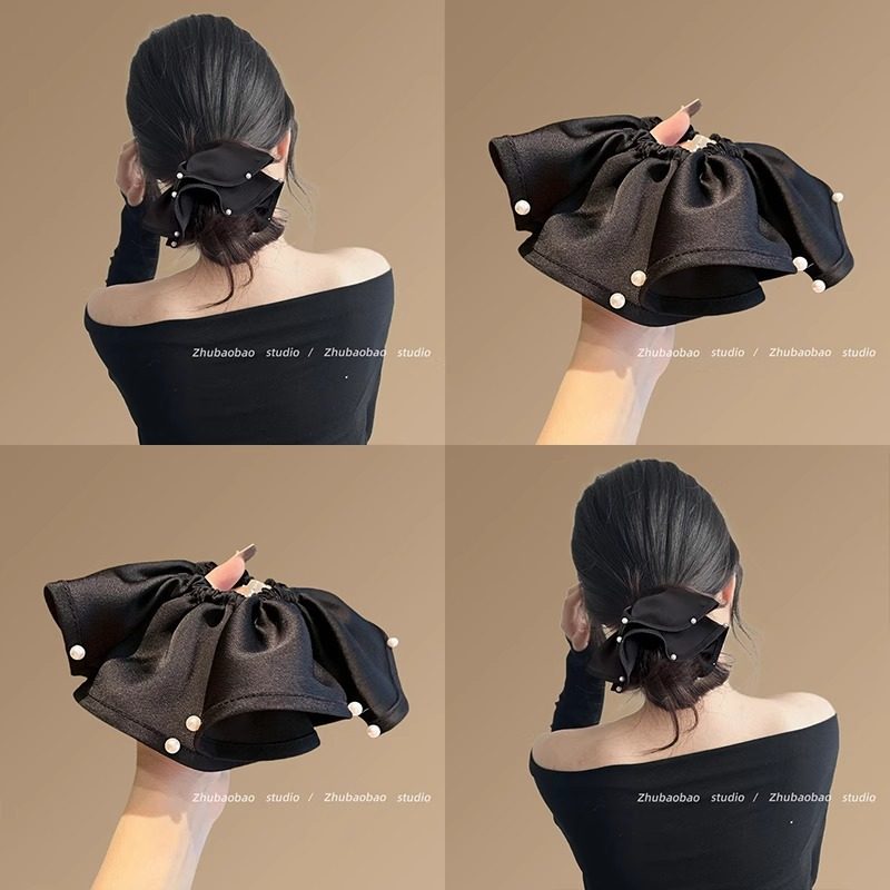 赫本风大号大肠发圈褶皱珍珠边头绳女丸子头发绳扎头发皮筋头饰品,服饰配件/皮带/帽子/围巾,指环,淘宝优惠券,粉丝福利购,淘宝优惠卷