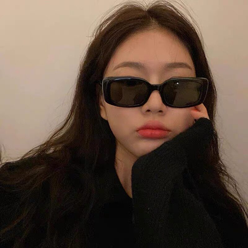 宋智雅复古欧美墨镜女高级小脸嘻哈长方形小窄框夏防晒太阳眼镜