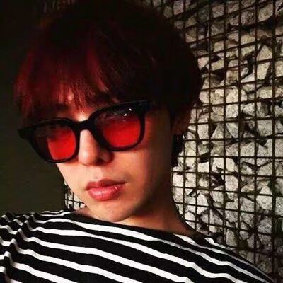 墨镜权志龙红色太阳眼镜top防晒