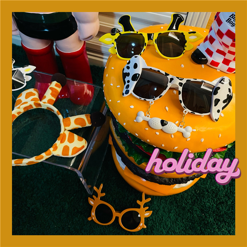 斑点狗要爱护动物小狗骨头装饰闺蜜聚会趴节日派对拍照搞怪眼镜