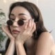 蹦迪眼镜韩版 潮复古港味猫眼小脸款 墨镜女ins网红圆框太阳镜港风