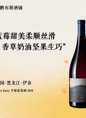 BORRY 伊春蓝莓酒 黑龙江蓝莓陈酿果酒 半甜蓝莓酒2019 顺丰包邮