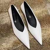 套脚女巫鞋 欧洲站女鞋 夏 女平底鞋 羊皮奶奶鞋 2025新款 浅口尖头单鞋