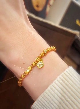 小红书爆款沙金点钻四叶草手链
