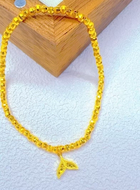 新中式复古国风沙金手链