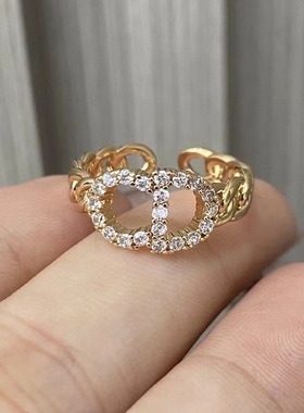 气质网红简约CD戒指女经典网红同款指环时尚设计感个性冷淡风手饰