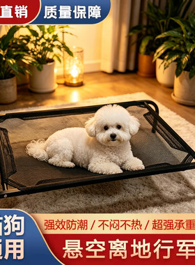 宠物狗狗行军床夏季降温透气博美吉娃娃小型犬离地防潮钢架狗床
