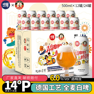 黑美人精酿啤酒德式小麦白啤14度500ml12/24瓶整箱特价清仓非临期