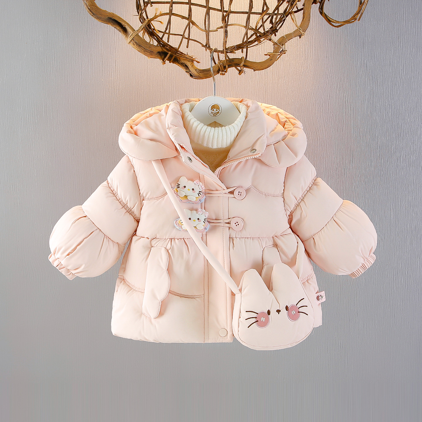 可爱婴儿棉袄7女宝宝9棉服冬季十个月8女童一周岁半2加绒3棉衣服