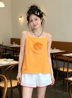 兮兮花颜苎麻吊带百搭宽松棉麻打底舒适轻薄背心小个子无袖上衣