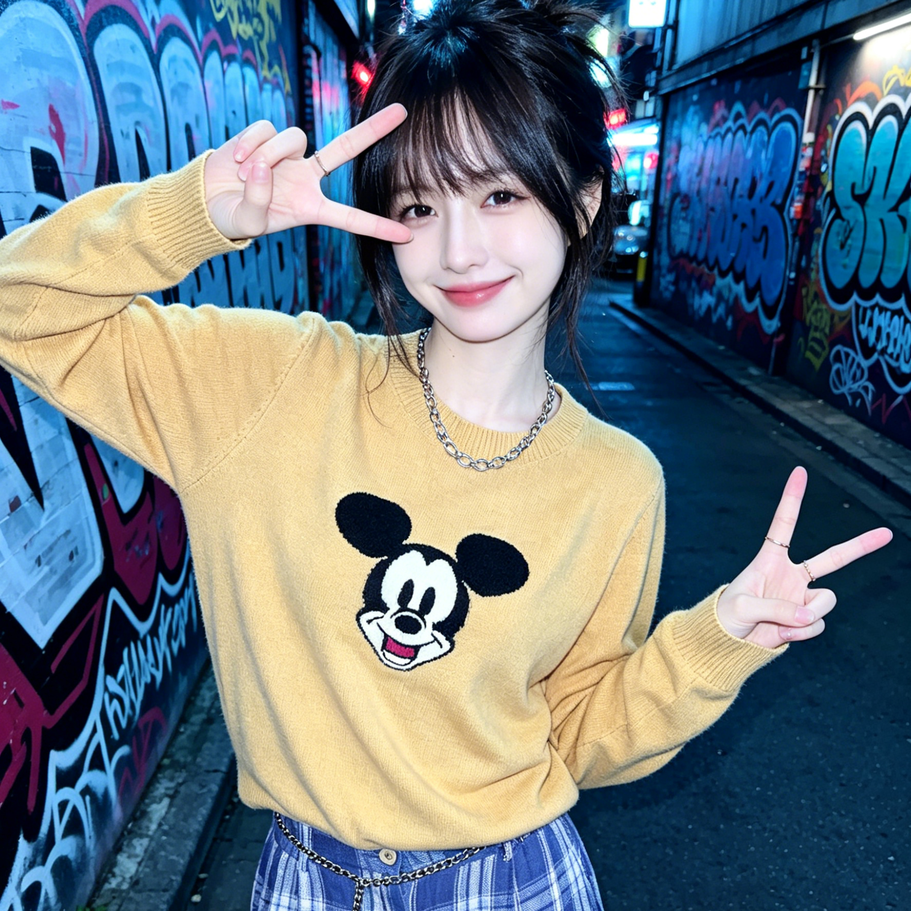兮兮花颜毛衣女2026春新款圆领套头纯羊毛针织衫上衣毛线打底衫