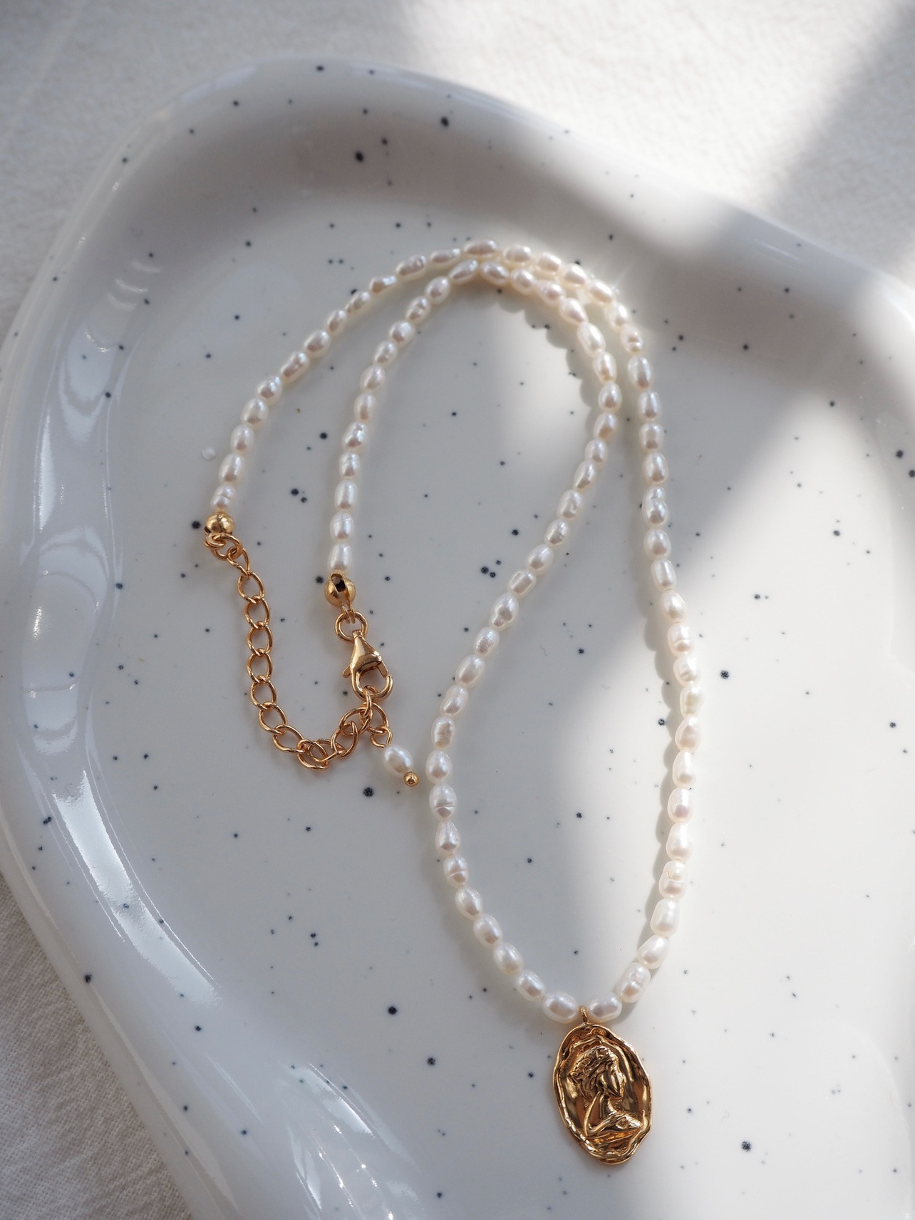 JaR天然珍珠18k金法式气质项链女