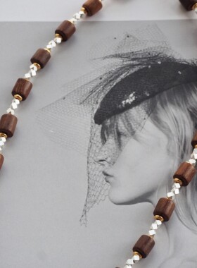 JaR 独家定制925纯银檀木秋季个性小众高级项链首饰银色项链