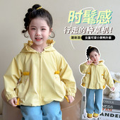 聚酯纤维春秋有帽不可拆女11岁普通外套