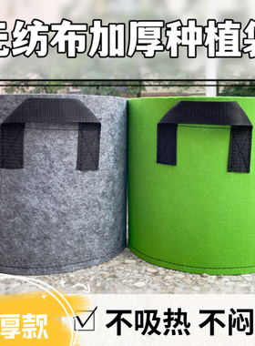 无纺布加厚阳台种植袋绿色灰色植物袋 月季花盆美植袋 特大植树袋