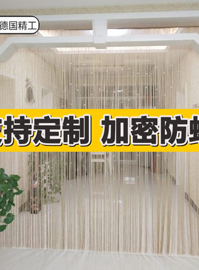 流苏线帘隔断流苏高级感风水银丝防蚊门帘闪闪金白色亮片免打孔F