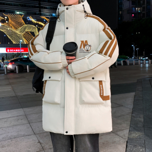 外套男孩初中学生羽绒棉服大童加厚棉袄新款 青少年中长款 棉衣冬装