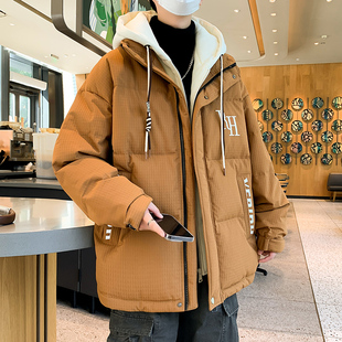 冬季13青少年连帽羽绒服14男孩15岁初中学生加厚外套16胖大童棉袄