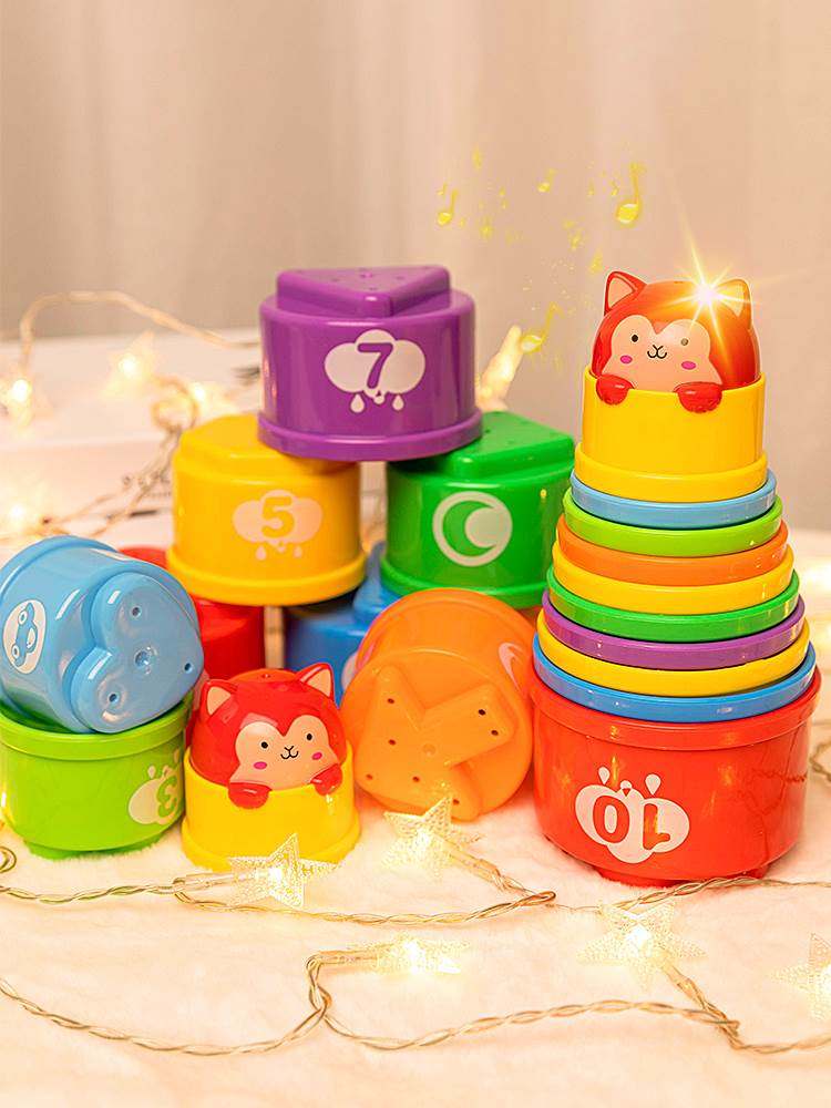 一岁宝宝早教叠叠杯1层层叠男女孩儿童套杯2婴幼儿益智叠叠乐玩具