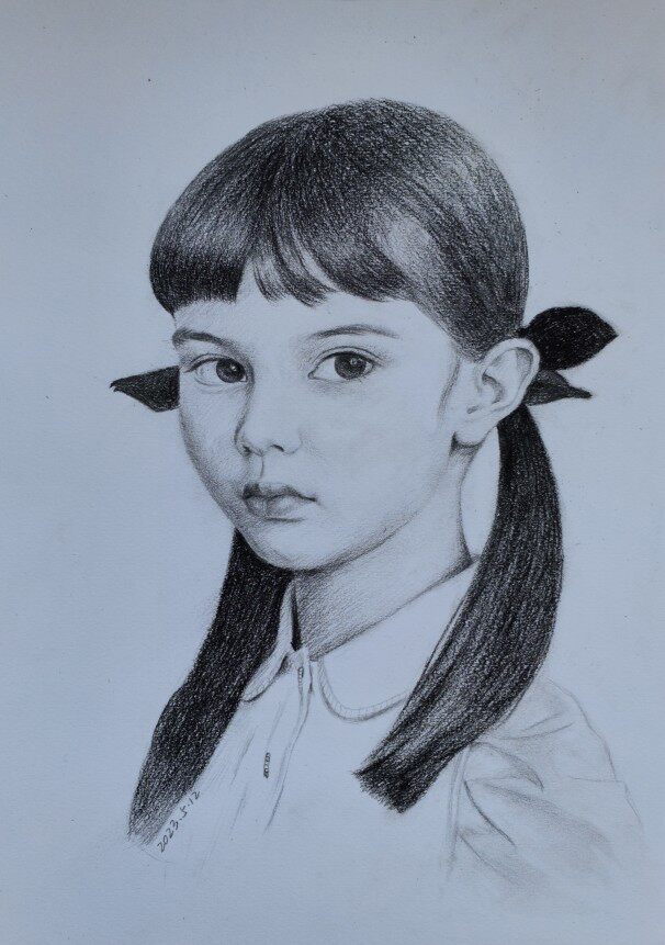 素描肖像画手绘铅笔炭笔照片人像画画定制男女生友画像生日礼物头