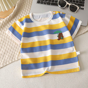 童装 儿童短袖 女童上衣夏款 宝宝衣服男童薄款 t恤纯棉新款 小童夏季