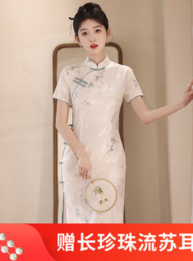 中长款旗袍修身显瘦日常连衣裙