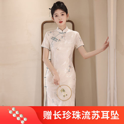 中长款旗袍修身显瘦日常连衣裙
