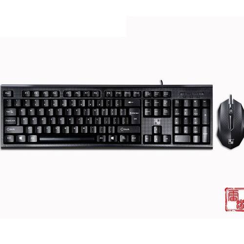 雷蝎KM-1 USB+USB键鼠套装 简约时尚办公游戏台式机电脑有线键盘