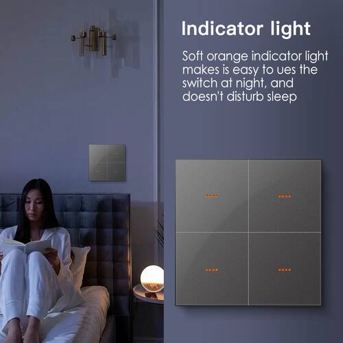 Zigbee 涂鸦APP智能控制零火版肤感玻璃面板场景全屋智能开关定时