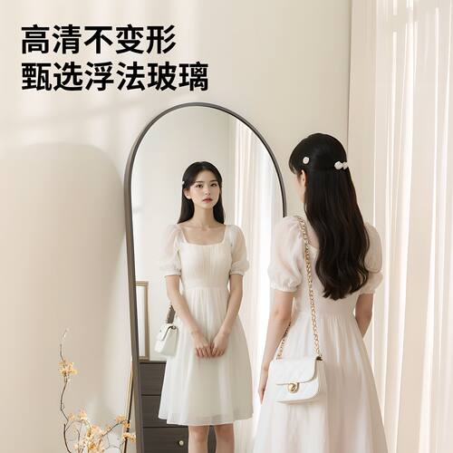 全身镜落地镜家用女生卧室网红ins风挂墙试衣镜高级感大穿衣镜子