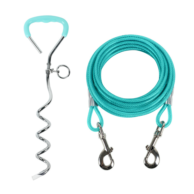 宠物牵引绳狗绳狗桩钢丝绳栓狗绳狗拴地钉户外露营中小犬大狗