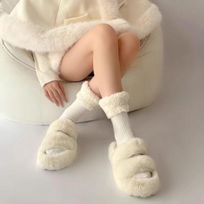 可爱秋冬款少女白色百搭运动袜