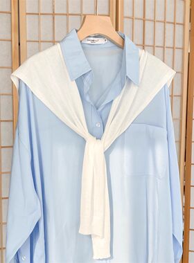 2025新款夏季搭肩护颈椎小披肩春秋外搭衬衫围巾女空调房防晒披肩