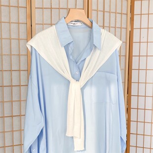 围巾女空调房防晒披肩 搭肩护颈椎小披肩春秋外搭衬衫 2025新款 夏季