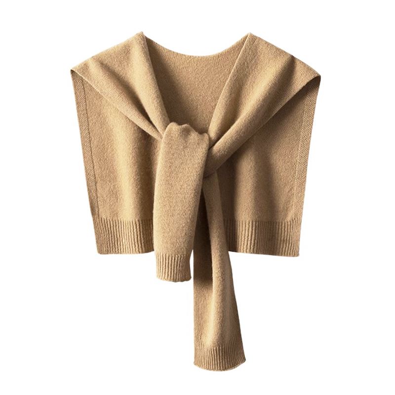 2025新款春秋针织毛线搭肩外搭衬衫披肩女小披风高级感假领子上衣
