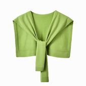 保暖 针织空调房配裙子衬衫 牛油果绿纯色小披肩女外搭2025新款 薄款