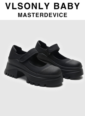 2025新款春夏新款学院风真皮厚底魔术贴玛丽珍单鞋圆头洛丽塔单鞋