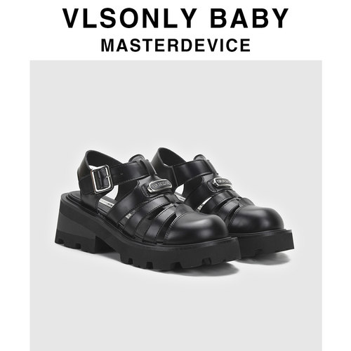 凉鞋女包头镂空松糕厚底猪笼