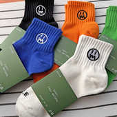 白色短袜男士 ins潮 男吸汗透气防臭运动袜短筒袜个性 夏季 纯棉薄款