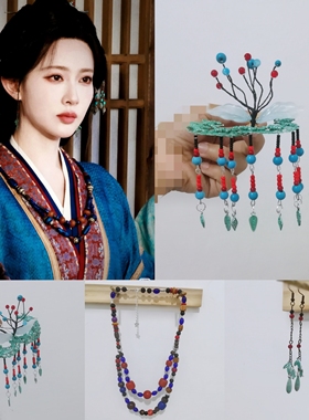 将门独后沈妙孟子义同款发饰魏晋风头饰配饰热门发簪绿松石复古
