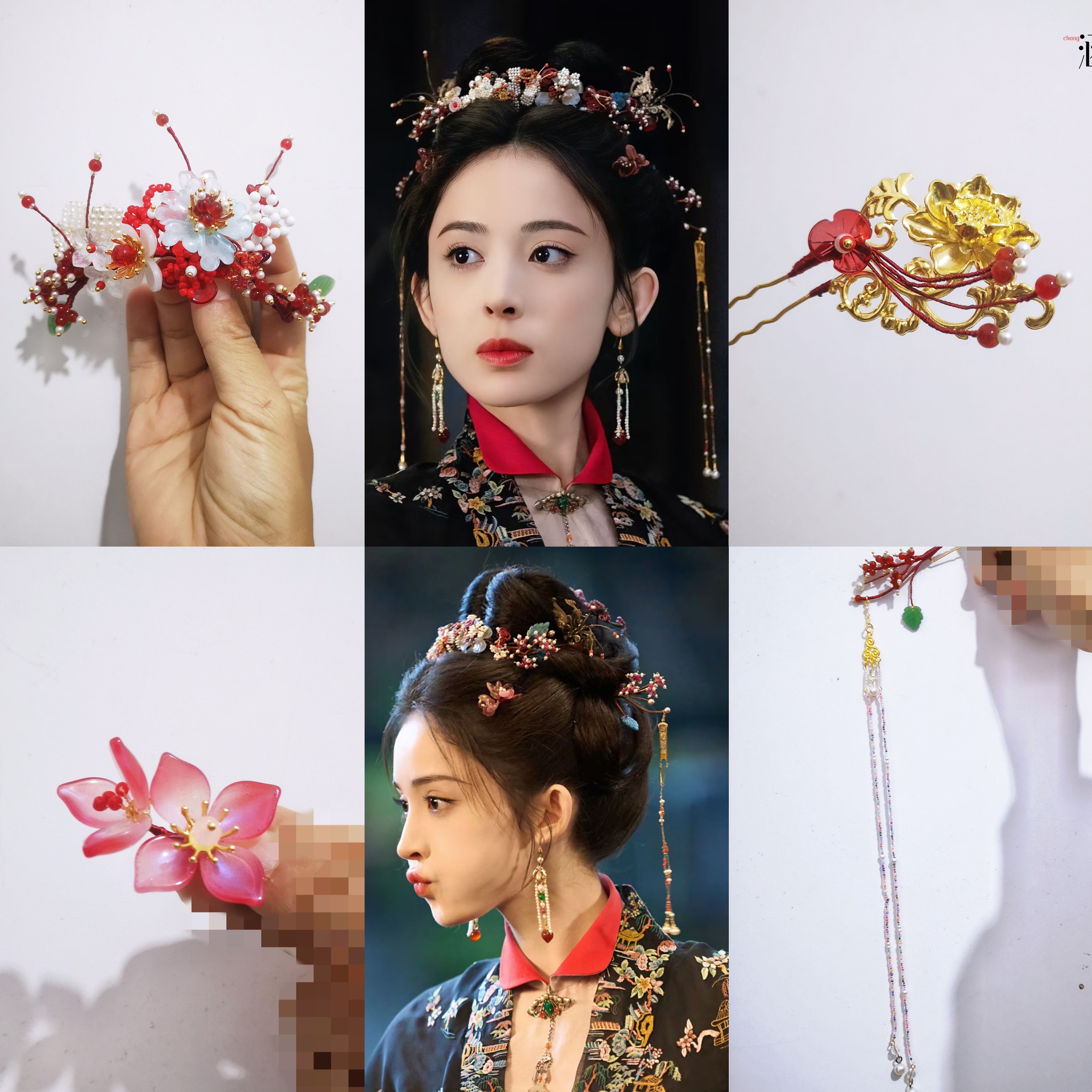 玉茗茶骨古力娜扎同款古风发饰耳环古装头饰发冠发簪发钗发饰套装,饰品/流行首饰/时尚饰品新,发饰,淘宝优惠券,粉丝福利购,淘宝优惠卷