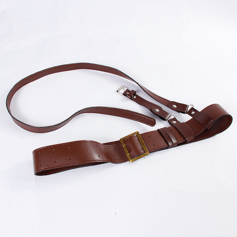 八路军双针扣腰带国军武装带抗战影视道具民国仿牛皮斜挎肩膀腰带